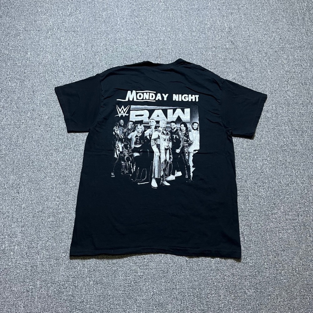 WWE Monday Night Raw T-Shirt Black Graphic Roster Print Tee